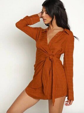 L*Space Daydream Tunic Dress or Beach Cover-Up Copper Brown Size L